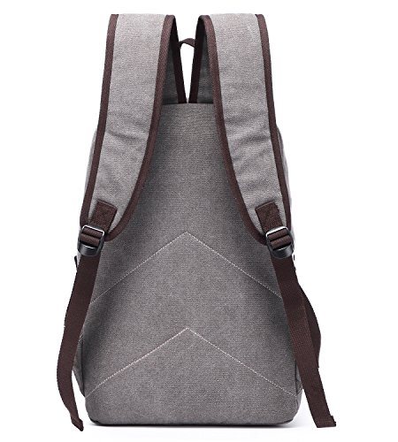 Travistar Canvas Laptop Rucksack M  nner mit USB Ladeport  Vintage Schulrucksack f  r Schule Reise fit 15 6 zoll Laptop