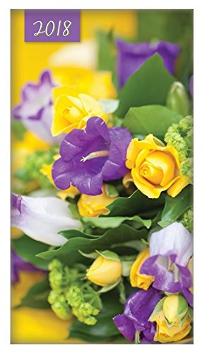 Download 2018 Slim Pocket 2 Week To View Soft back Floral Diary - Purple - Purple Flowers
