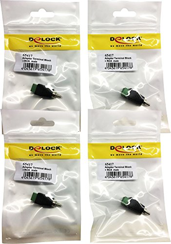 Adapter Delock Terminalblock 2Pin -> Cinch Stecker (4er Pack)