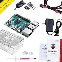 Raspberry Pi 3 Modèle B avec Boîtier Transparent, Alimentation, Dissipateur Thermique, Carte SD 32 Go, HDMI Câble