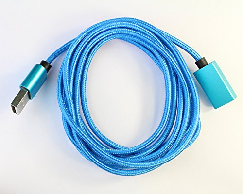 [i-rex] 1m Premium Nylon USB Kabel | Verlängerung | Verlängerungskabel | Datenkabel | A-Stecker auf A-Buchse | [blau] - 2