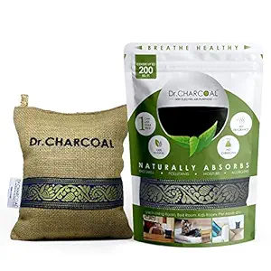 Dr. CHARCOAL Non-Electric Air Purifier, Deodorizer and Dehumidifier for Living Room, Kids Room, Bedroom, Pet Areas - 500 Grams (Classic Khaki)