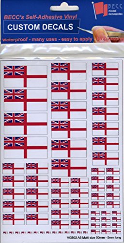 GB Navel White Ensign Vinyl Flag Decal Multi Pack Modelling Accessories