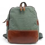 Leder Leinwand Rucksackschultaschenmann- Umhängetasche...