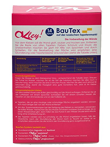 KLEBER Kleister für Glasfasertapeten Tapetenkleber Vlieskleber 250g für 22-28m2 - 2