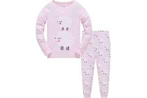 TEDD Pijamas Niña Unicornio Animales 100% Algodon Manga Larga Infantil Ropa a Juego Conjunto Edad 1-12 Años