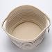 Sea Team 14.5" Natural Cotton Thread Woven Rope Storage Basket Bin Hamper with Handles for Nursery Kid's Room Storage (Tall, White)