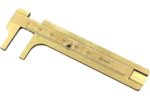 EBILUN Mini pied à coulisse coulissant en laiton massif 80 mm Règle de poche double échelle