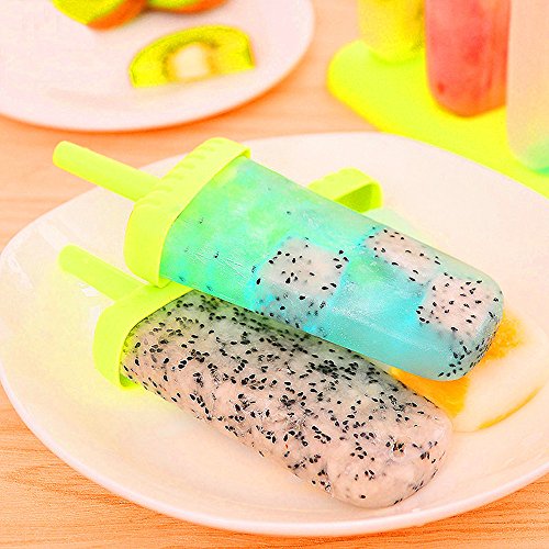 Delmkin 6 St. Eis am Stiel Formen Eisformen 6 Stück Eiscreme Formen für Kinder (Grün) - 3