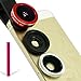 Produktbild First2savvv JTST-0088-08F2 rot 185 schwarz Grad Fischaugenobjektiv + 0.45X Weitwinkel + 10X Mikroobjektiv Set für Iphone 4 4s 5 5s 5c 6 Iphone 6 plus 6s ipod touch 4 ipod touch 5th generation sony xperia Z E L SP ZR M z Ultra Z1 E1 Z1 compact Z2 M2 T3 Z3 M dual M2 Aqua Z3 compact E3 mit rosa Touch-Pen