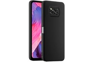 HULLIN Custodia per Telefono in Silicone Colorato, Adatta per POCO X3 Pro/POCO X3 NFC (6.67") - Nero
