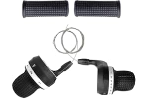 Pesoncarl Vélo Twist Grip Manette de Vitesse poignée vélo Levier de Frein vélo dérailleur Transmission 1 Paire 3x7 Vitesses, manettes de Vitesse