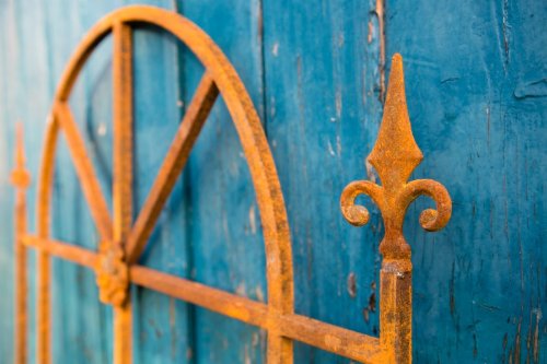 Steckzaun, Rankgitter, Höhe 215cm, Breite 90cm, Roheisen / Rost - 5