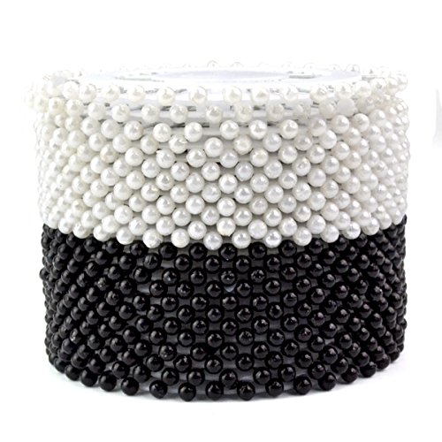 960pcs Pearlized Head Pins, SUMERSHA Decorative Round Manmade Pearl Head Corsage Sewing Pins Straight Dressmaking Pins (Black+White)