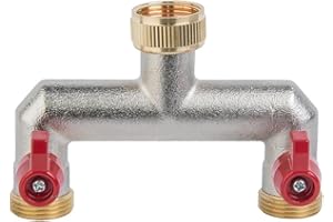 BRADAS Rozdzielacz 2-drożny z zaworami odcinającymi do zaworów wylotowych mosiądz 3/4 'niklowany