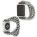 Produktbild Für Apple Uhrenarmband 38mm, lala Pink Uhrenarmband Armband Naturstein Perlen Elastisches Ersatzarmband Band für Apple Watch Series 1 Series 2 Series 3,Schwarz Hematite