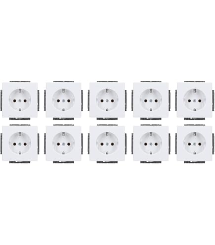 Busch-Jaeger Steckdosen Set Future Linear – 1x Steckdose 20 EUC-84 + Abdeckrahmen 1721-184K | Studioweiß, Modernes Design
