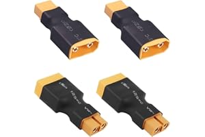 EatPitaya XT60 to XT90 Plug, XT60 Female to XT90 Male Adapter, Wireless RC LiPo Battery Connectors for RC FPV Drone Car Lipo NiMH Battery Charger - 4pcs