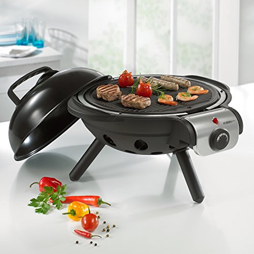 HOBERG BBQ Tischgrill Compact, elektrische Tischgrill mit schwarze BIO-LON CERAMIC Antihaftversiegelung, schwarz - 3