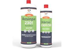 Epoxidharz Resinpal 2301 mit Härter | 1,5 kg Epoxy Set | Transparent & Glasklar | Zum Laminieren & Gießen | Kunstharz Made in Germany | Komplett für Anfänger & Profis | Direkt vom Hersteller |