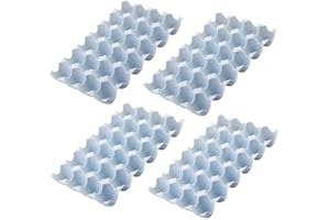 La Llareta Eier Behälter, 4 Stück Eiertablett, Kühlschrank Rutschfeste Eier Aufbewahrungsbox, Ei Container, Kann 24 Eier, für Kühlschrank, Arbeitsplatte, Küche, Aufbewahrung(Nordisches Blau)