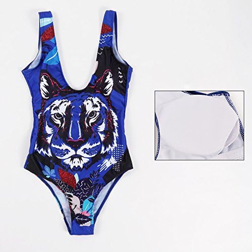 AJOG One Piece Siamese Swimsuit Women Sexy Bathing Suit Tiger Printing Push Up Beachwear Halter Swimwear Brazilian Bikini