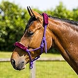 Ekkia Ethnologisches Halfter mit synth. Lammfell (lila)