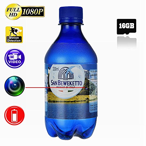 Preisvergleich Produktbild Codomoxo Versteckte Kamera, 16 GB, HD 1080P, Wasserflasche, Überwachungskamera mit Bewegungserkennung, Videoaufnahme für 150 Minuten, Digitalkameras Avec 16Go TF