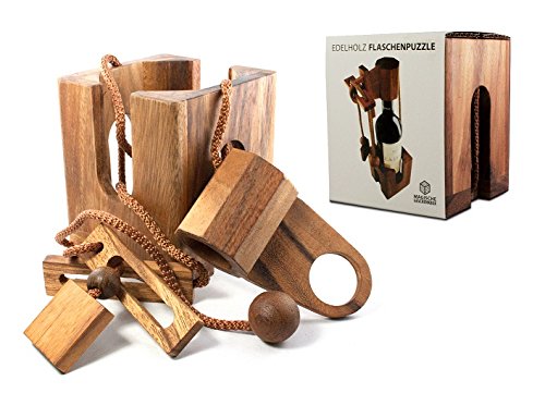 Edelholz Flaschenpuzzle – Geschenkverpackung für Flaschen - 4