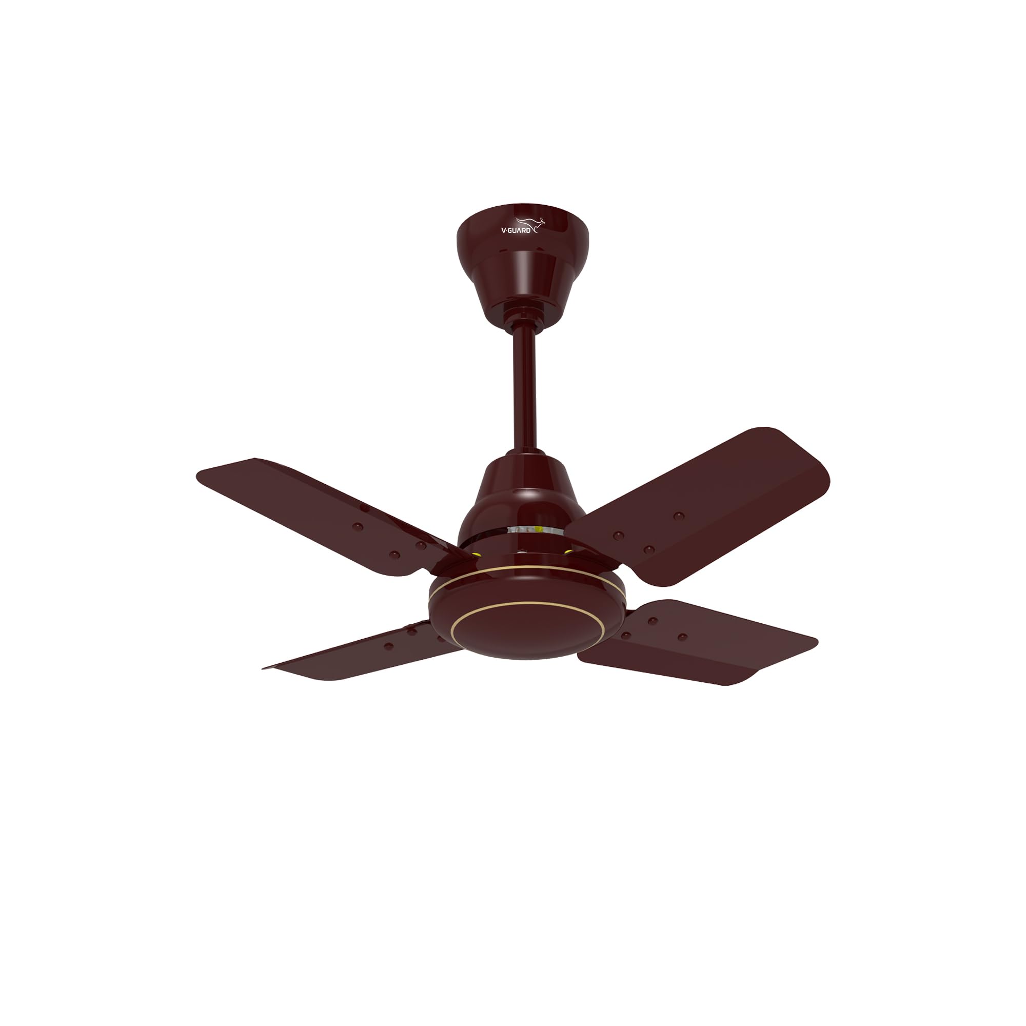 V-Guard Windle Pro Plus High Speed Ceiling Fan For Home | 100% Copper 830 RPM Motor | Powder-Coated Gloss Finish | 4 Blade Ceiling Fan | Cherry Brown | 60 cm