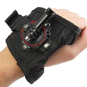 India-choice 360 Degree Rotating Band Glove Style Camera Wrist Strap Hand Mount for Gopro, SJcam Action Camera