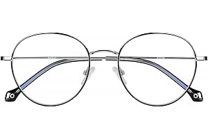 Baytion Anti Blue Light Glasses Women Men - Retro Round Computer Glasses Blue Light Filter Digital Devices with Metal Frame 100% UV Protection, No Prescription
