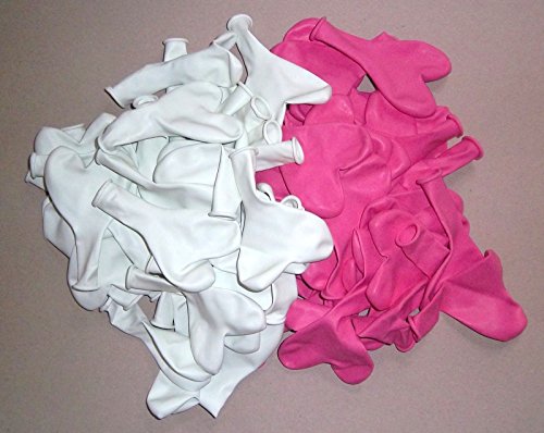 25 pinke und 25 weiße Herzluftballons Helium geeignet EU Ware keine China Ware !