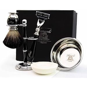 Haryali London Shaving Kit – 5 Pc Shaving Kit – 3 Edge Shaving Blade Shaving Razor - Best Badger Shaving Brush – Shaving…