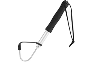Acouto FISHING_HOOK Gaff Hook, Stainless Steel Sharp Hook, Retractable Fishing Gear Hook Tackle with Soft Handle, 1 Piece