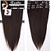 10-22" inches 70g-110g Hair Extensions 100% Real Remy Human Hair Full Head Clip in Straight 8 Pieces Standard Weft (16"-90g, #2 Dark Brown)