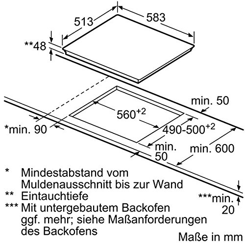 Bosch PKN645D17 Serie 4 Kochfeld Elektro / 58,3 cm / Betriebsanzeigelampe / Zonenerweiterung über separate Sensortaste / schwarz - 5