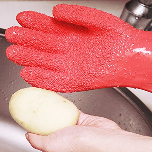 Hrph Startseite geschälte Kartoffel Reinigung Handschuhe Neue kreative Küche Peeling Obst DIY Haushaltshandschuh - 5