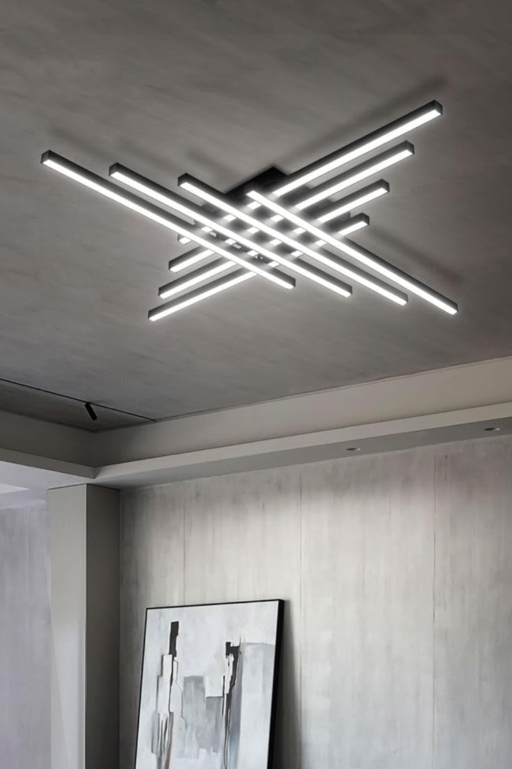 Aras/Plafonyer Avize / 120 cm / 2 'li Line/Antrasit Gövde / 3 Renkli Işık - Görsel 4