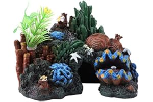 PSSOPP Résine Artificielle colorée résine Corail récif décor pour Poissons d'eau de mer Poissons Poissons Marins réservoir d'eau Douce Poissons Aquarium Ornement décoration