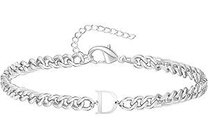 TOLOWOBK Armband Herren mit Buchstaben, Silber Edelstahl Panzerkette Armband Männer Jungen A-Z Buchstabe Armbänder für Herren Ostern Vatertag Jahrestag Geburtstag Geschenk für Papa Sohn Enkel Bruder