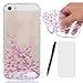 Produktbild Lotuslnn Hülle Apple iPhone SE / 5 / 5S silikon avec prune fleur conception - Schutzhülle Etui en Rose Transparent