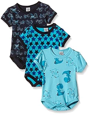 Care - Body Bébé - Lot de 3 - Garçon, Bleu (Dark Navy 778), 18 mois (Taille fabricant 86)