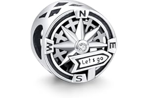 KEQ Vintage Clock 12 Midnight Charms for Bracelet,925 Sterling Silver Magic Minis Dangle Charms Christmas Jewelry Gifts For Her