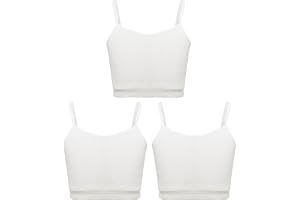 Yeahdor barn flickor sport bh 4. LTG bomull basic bustier spaghetti väst yoga bh undertröja magfri topp jogging träning friti