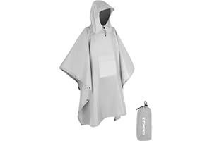 TOMSHOO Rain Poncho, Raincoat, Waterproof Camping Tent, Tarpaulin, 3-in-1 Multifunctional rain Cover for Hunting, Camping, Hiking and Cycling