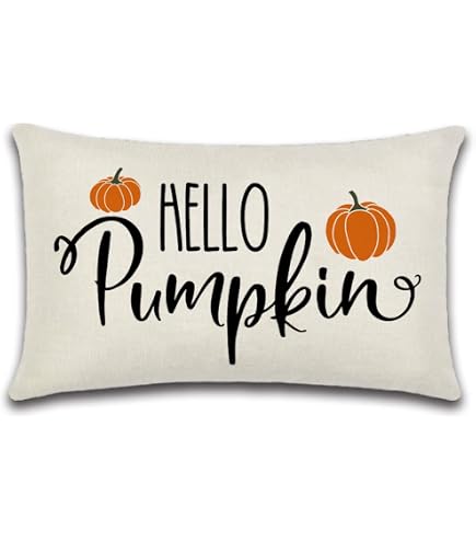 Housse De Coussin Automne Citrouille En Lin 30x50 Cm - Décoration Saisonnière Pour Canapé, Halloween Et Thanksgiving