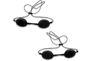FENQURO 2 Pcs Lunettes Bronzage, lunettes luminothérapie, Lunettes de Solarium, Silicone Souple Durable Confortable, Lunettes de Protections Noir Convient à la Clinique de Beauté ou à la Maison