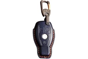 RXXR Etui na kluczyki samochodowe kompatybilne z Mercedes Benz, pokrowiec na klucze do Mercedes Benz W204 W211, 2-3 przyciski keyless A B C E Class (BALBL04)