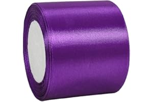 YAYAFUNFUN Cinta de Satén Ancho 100mm,Cinta Regalo Morado,22m Seda Raso-Inta de Lazo,Cinta de Tela para Envolver regalos,Manualidades,Ramo de Novia,Globos,Cinta de Raso para Decoración de Recuerdos de Boda